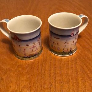 DUNOON set of 2 “Holiday” mugs made in England